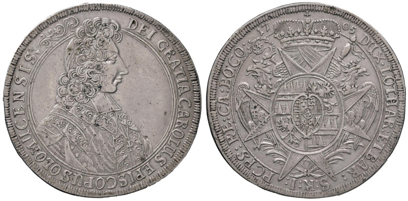 AUSTRIA Olmütz - Carlo III (1695-1711) Tallero 1705 - KM 372; Dav. 1209 AG (G 28...