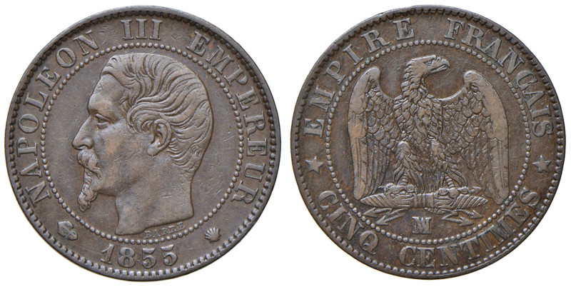 FRANCIA Napoleone III (1852-1870) 5 Centimes 1855 MA ancora - KM 777.5; Gad. 152...