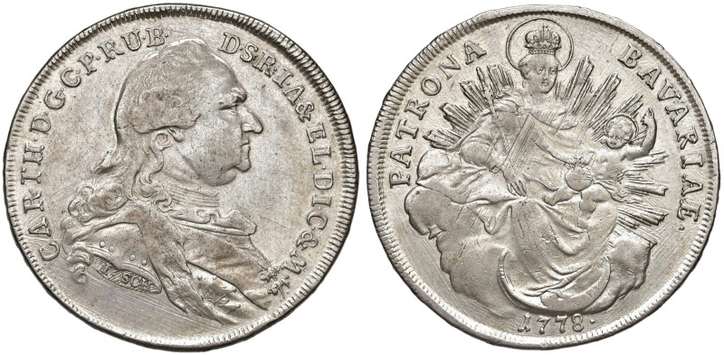 GERMANIA Baviera - Carlo Teodoro (1777-1799) Conventionsthaler 1778 HST - KM 563...