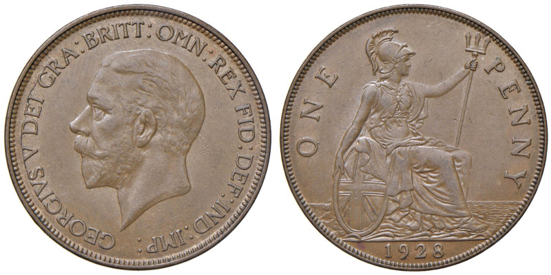 INGHILTERRA Giorgio V (1910-1936) Penny 1928 - KM 838 CU (g 9,45)

Status: SPL