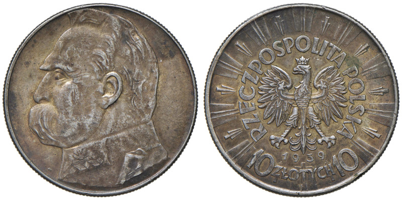 POLONIA 10 Zlotych 1939 - KM Y29 AG (g 22,00)

Status: BB+