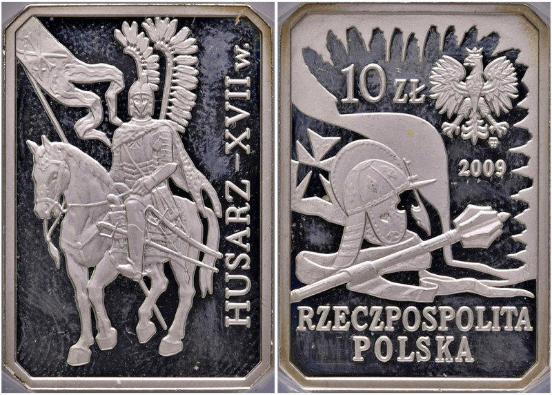 POLONIA 10 Zlotych 2009 History of Polish Cavalry Hussar Knight XVII Century - A...