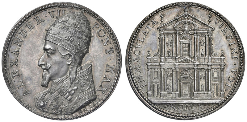 Alessandro VII (1655-1667) - Medaglia A. VIII - Opus: G. Morone AG (g. 34,56 - Ø...