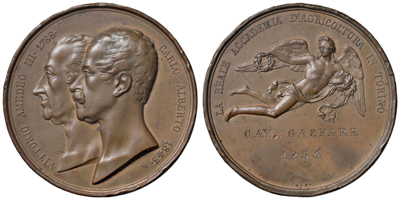 Carlo Alberto (1798-1849) - Medaglia 1854 - premio della Reale Accademia d'Agric...