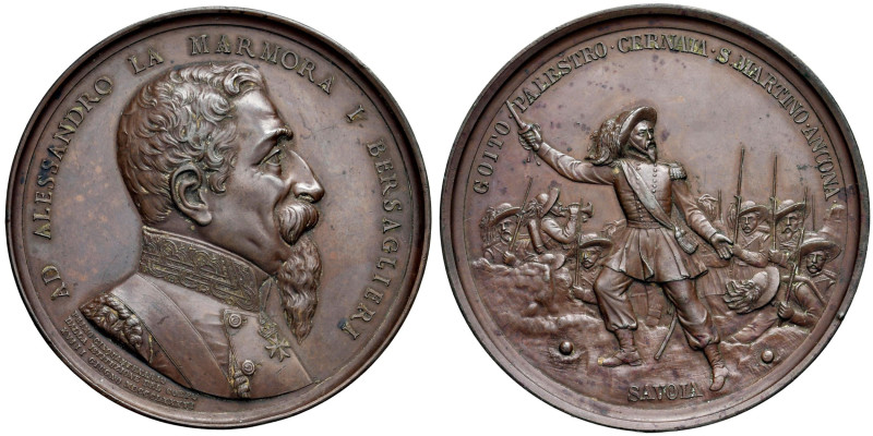 Alessandro La Marmora (1799-1855) - Medaglia - 1886 - Per il 50° dell'istituzion...