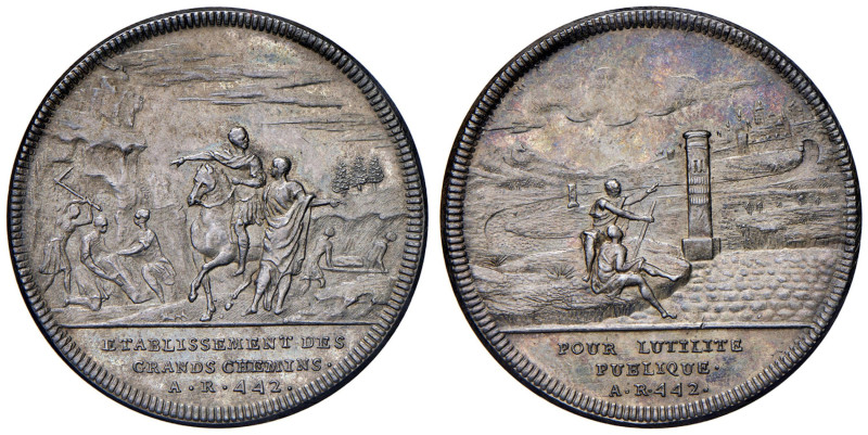 Svizzera. Gettone 1743 - Utilità Pubblica, etablissement des grands chemins A.R....