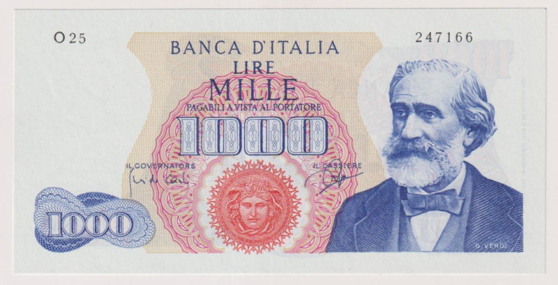 Banca d’Italia 1000 Lire Verdi I° tipo del 14/01/1964 - O25 247166 in fior di st...