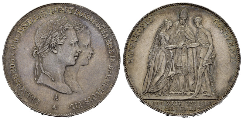 AUSTRIA. Medallic Issues. Gulden 1854 A. Nozze dell'Imperatore Francesco Giusepp...