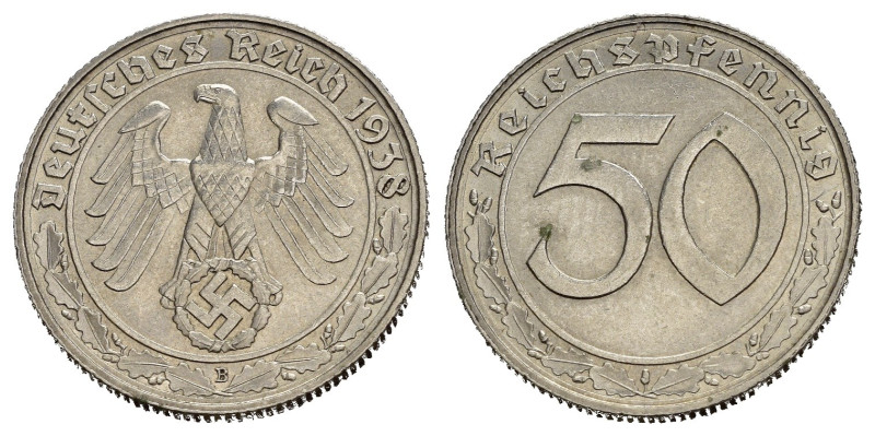 GERMANIA. Terzo Reich. 50 Reichspfennig 1938B. Ni. Lievi ossidazioni al R/. SPL