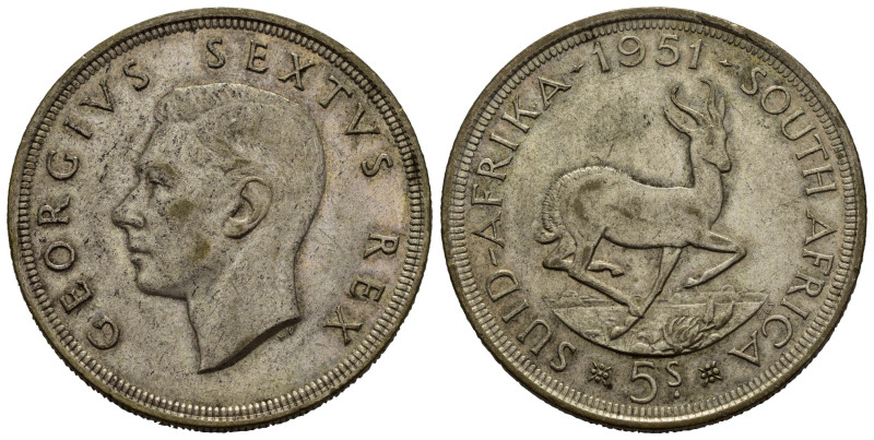 SUDAFRICA. Giorgio VI. 5 Shillings 1951. Ag. BB