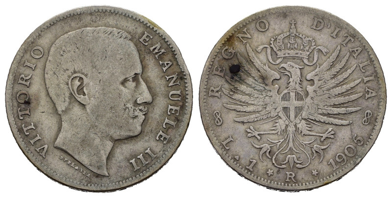 Regno d'Italia. Vittorio Emanuele III (1900-1943). 1 Lire 1905 "Aquila Sabauda"....