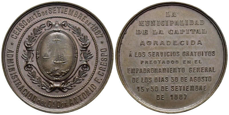 Medaglie Estere. Argentina. Agradecida. Medaglia 1887 "Censimento Nazionale" AE ...