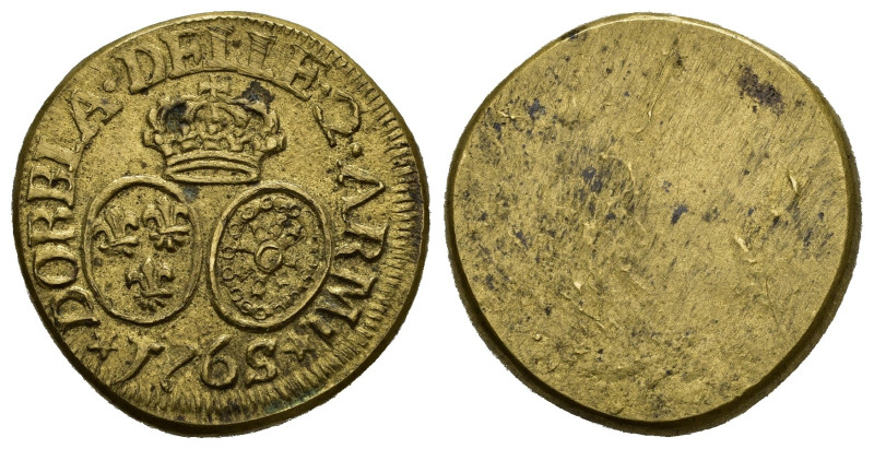 PESI MONETALI. Dobbla delle 2 armi 1765. AE 8,14 g. SPL