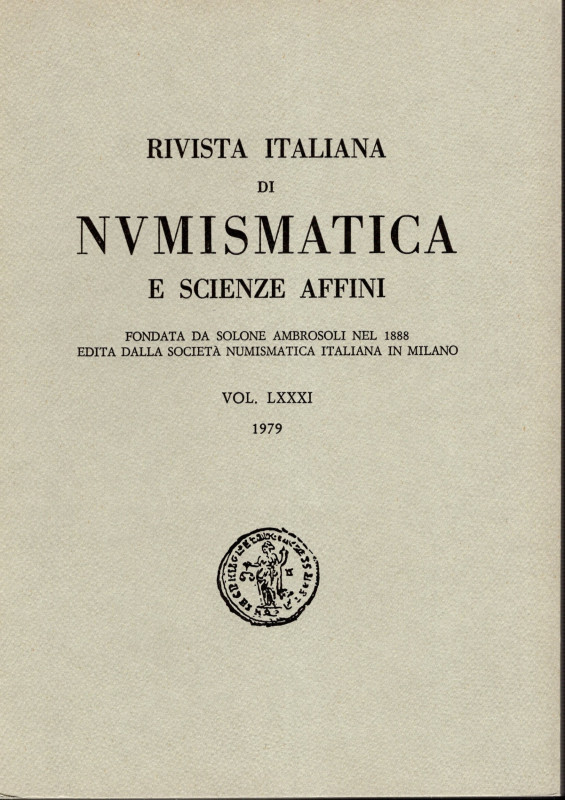 Rivista italiana di numismatica. Milano, 1979. Indice: - ACQUARIO E., COSTA A.M....