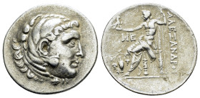 AEOLIS. Temnos.(Circa 188-170 BC). Tetradrachm.In the name and types of Alexander III of Macedon.

Obv : Head of Herakles right, wearing lion skin hea...