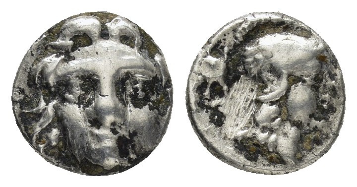 PISIDIA.Selge.(Circa 350-300 BC).Obol.

Obv : Facing gorgoneion.

Rev : Helmeted...