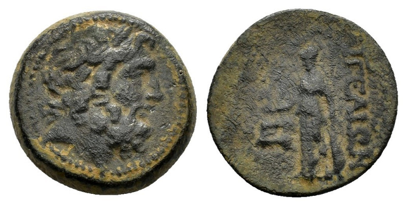 CILICIA. Aegeae.(2nd-1st BC).Ae.

Obv : Laureate head of Zeus right.

Rev : AIΓA...