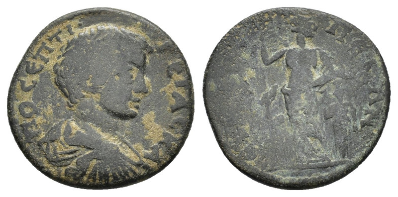 PHRYGIA. Eukarpeia. Geta (as Caesar 197 - 209). Ae.

Obv : PO SEPTI - GETAS KAI....