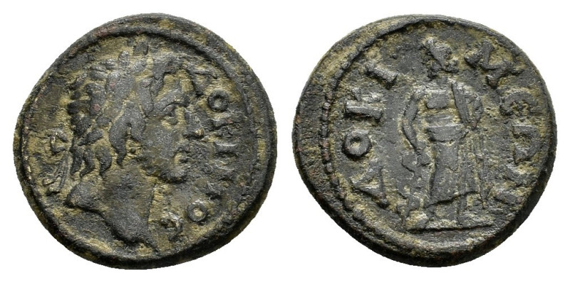 PHRYGIA. Docimeum. Pseudo-autonomous.(3rd century).Ae.

Obv : ΔΟΚΙΜΟC.
Laureate ...