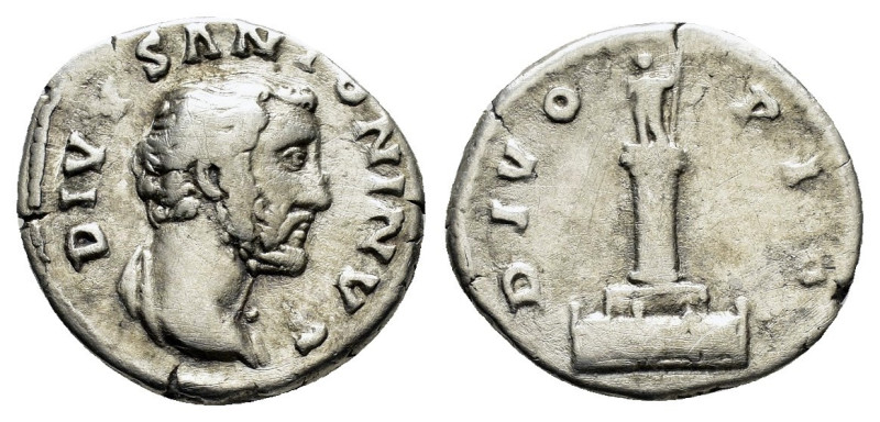 DIVUS ANTONINUS PIUS (Died 161).Rome.Denarius. 

Obv : DIVVS ANTONINVS.
Barehead...