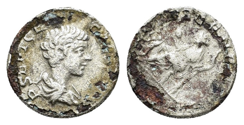 GETA (Caesar, 198-209).Rome.Denarius. 

Obv : P SEPT GETA CAES PONT.
Bare-headed...