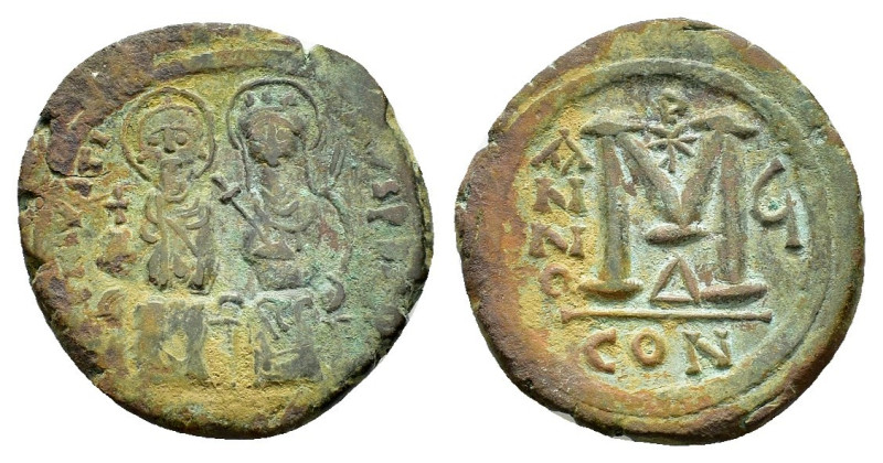 JUSTIN II with SOPHIA.(565-578).Constantinople.Follis.

Obv : D N IVSTINVS PP AV...