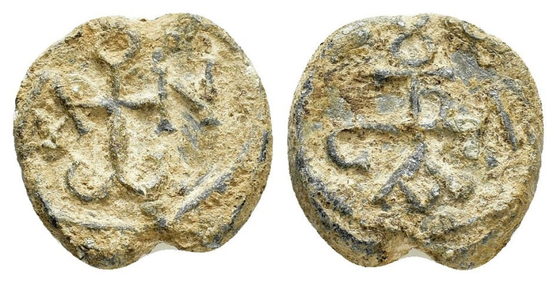 BYZANTINE LEAD SEAL.(Circa 7th-11th Century).Pb.

Condition : Good very fine.

W...