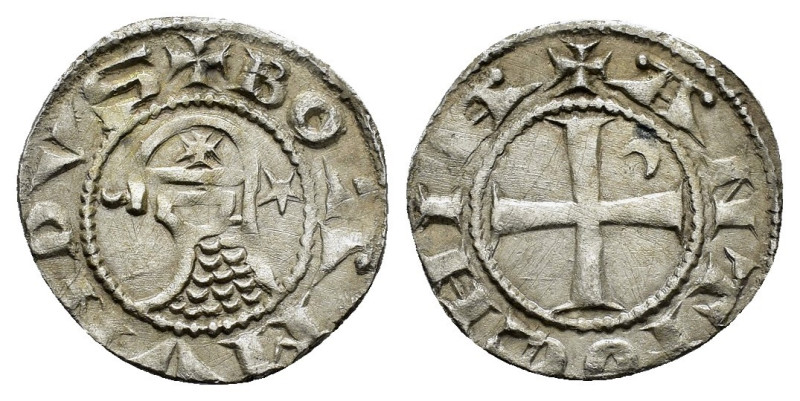 CRUSADERS.Antioch.Bohemund III.(1163-1201).BI Denier.

Obv : +BOAMVNDVS.
Profile...