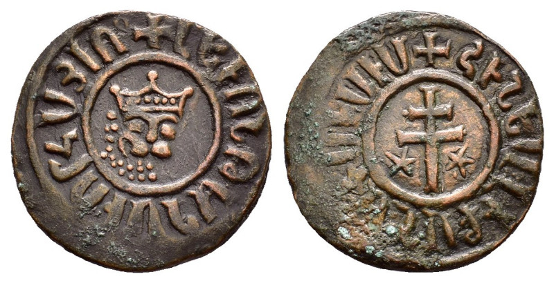 CILICIAN ARMENIA.Levon I.(1198-1219).Sis.Tank.

Obv : Crowned lion’s head facing...