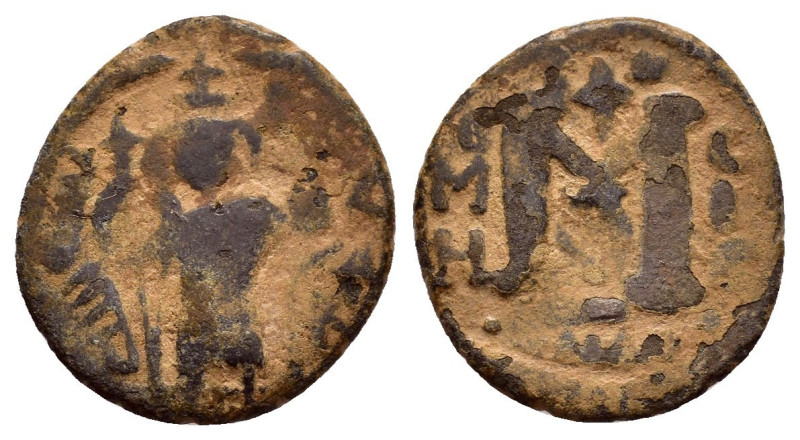 ARAB-BYZANTINE.Northern Syria.Abd al-Malik. ( circa AD 685-705).Halab.Fals.

Obv...