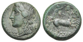 Sicily, Syracuse. Bronze circa 287-278 BC, AE 19.03 mm, 7.47 g. 
VF