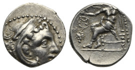 Kings of Macedon. Drachm Chios circa 290/75 BC, AR 17.63 mm, 4.04 g. 
Partially off center, otherwise, Good VF