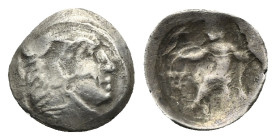 Kings of Macedon, Sidon ? Hemiobol circa 331-327, AR 9.50 mm, 0.28 g. 
Toned. Fine.
