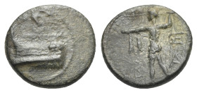 Kings of Macedon, uncertain mint in Asia Minor. Bronze circa 298-295 BC, AE 13.58 mm, 1.57 g. 
Good Fine