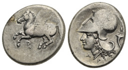 Corinthia, Corinth. Stater circa 345-307, AR 22.68 mm, 8.59 g. 
VF