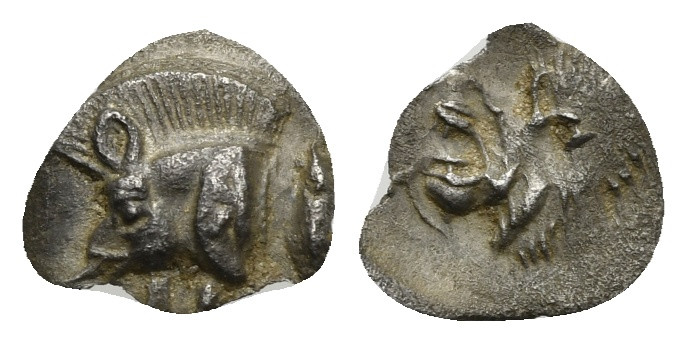 Mysia, Kyzikos. Hemiobol circa 450-400, AR 8.20 mm, 0.24 g. 
Very fine.