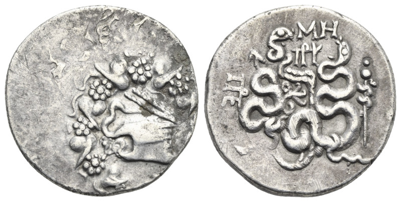 Mysia, Pergamon. Cistophoric Tetradrachm circa 133-67, AR 26.79 mm, 12.40 g.
Abo...