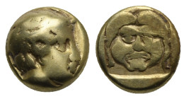 Lesbos, Mytilene. Hecte circa 454-428/7 BC, EL 10.25 mm, 2.44 g. 
About VF