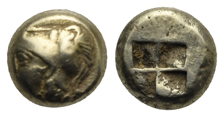 Ionia, Phocaea. Hecte circa 387/26 BC, EL 9.58 mm, 2.57 g. 
VF