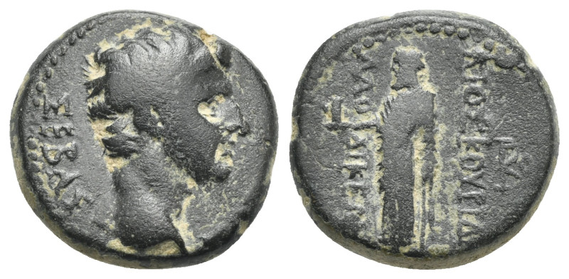 Phrygia, Laodicea ad Lycum. Tiberius, Cornelius Dioscurides. Bronze 14-37, Æ 18....