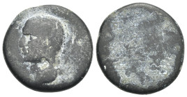 Kings of Armenia Minor. Aristoboulos of Chalcis (55-72). 8 Chalkoi, Nicopolis and Lycum mint or Chalkis, countermark on portrait, AE 24.90 mm, 10.46 g...