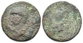 Kings of Armenia Minor. Aristoboulos of Chalcis (55-72) with Nero (54-68) 8 Chalkoi Nicopolis and Lycum mint or Chalkis dated RY 13 (= 66-67), AE 25.6...
