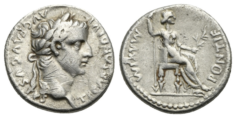 Tiberius, 14-37. Denarius, Lugdunum, AR 18.10 mm, 3.67 g.
Fine.