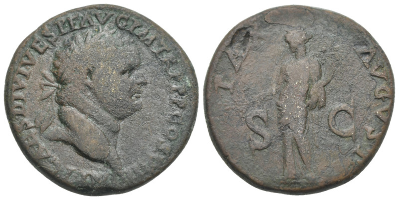 Titus, 79-81. Sestertius, uncertain thracian mint circa 80-81, Æ 33.51 mm, 24.76...