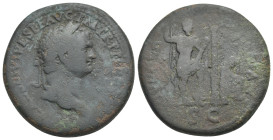 Titus, 79-81. Sestertius, uncertain mint circa 80-81, Æ 33.98 mm, 27.77 g.
Rare. Fine