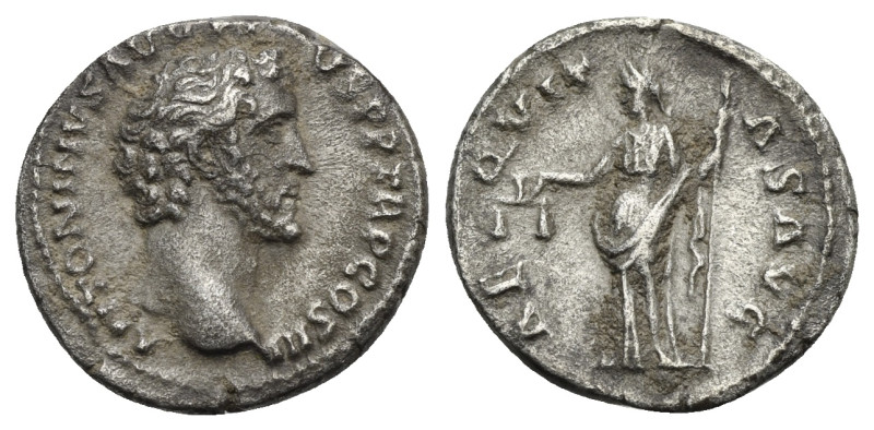 Antoninus Pius, 138-161. Denarius, Rome circa 141, AR 18.11 mm, 3.27 g.
About VF