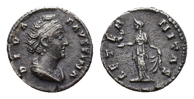 Diva Faustina Senior, - died 140-141, wife of Antoninus Pius. Denarius, Rome aft...