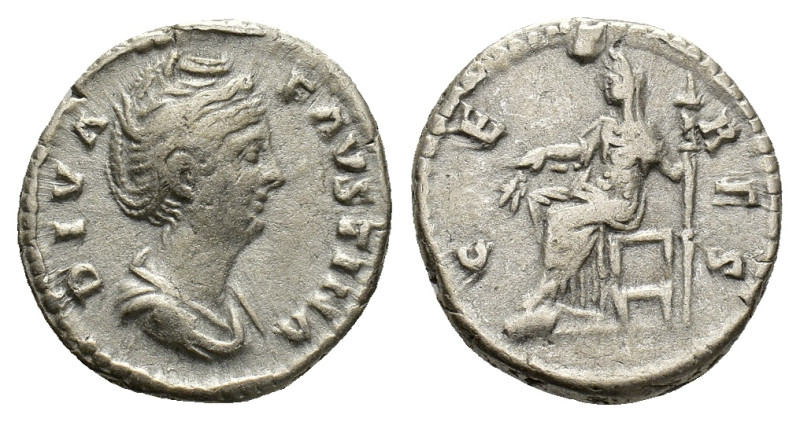 Diva Faustina, - died 141. Denarius, Rome after 141, AR 17.17 mm, 3.39 g. 
VF