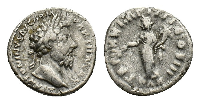 Marcus Aurelius, 161-180. Denarius, Rome 166, AR 18.11 mm, 3.54 g. 
About VF