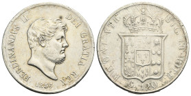 ITALY. REGNO DELLE DUE SICILIE. Ferdinando II di Borbone, 1830-1859. AR 120 Grana 1856 36.98 mm, 27.25 g.
Very fine.